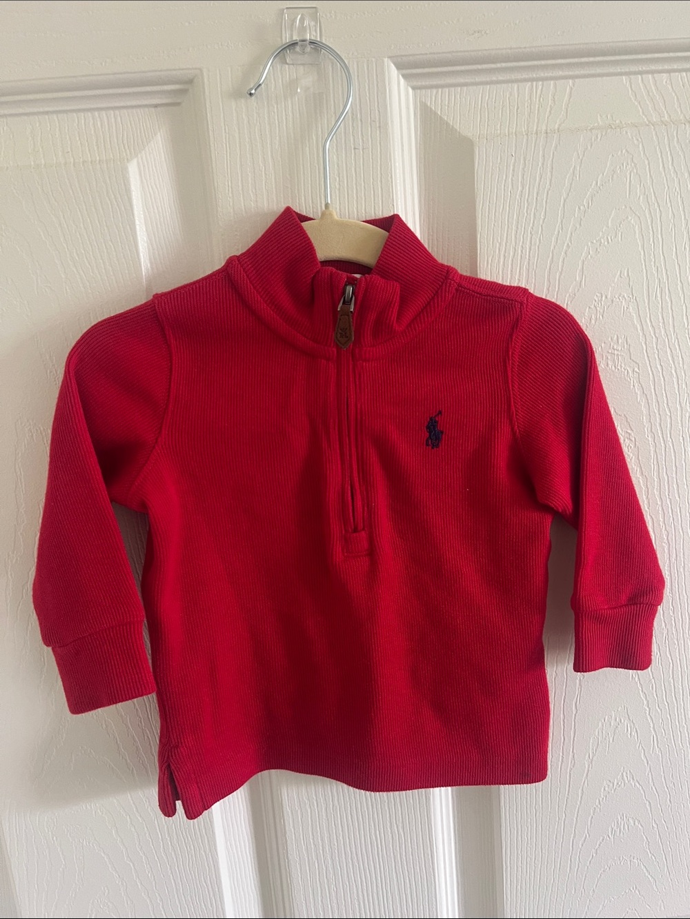 Ralph Lauren Bright Red Kids Half-Zip Pullover Hoodie
